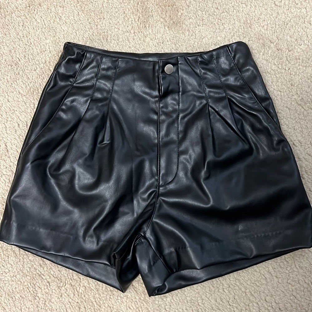 Faux Leather Shorts